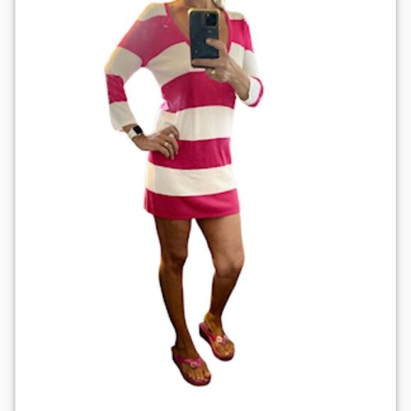 Tommy Bahama U Neck Stripes Cover Up Beach Sweater.Size S - Picture 2 of 11